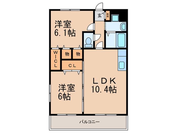 メゾンドボヌール(2LDK/1階)の間取り写真