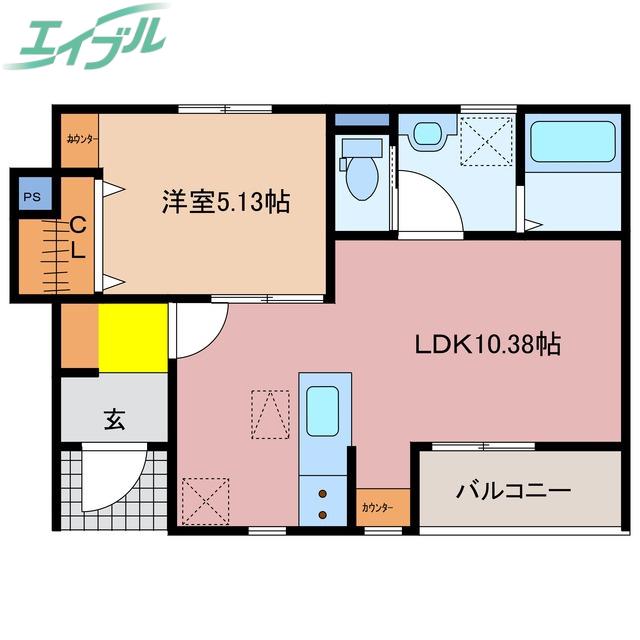 リーブルファイン日永(1LDK/1階)の間取り写真