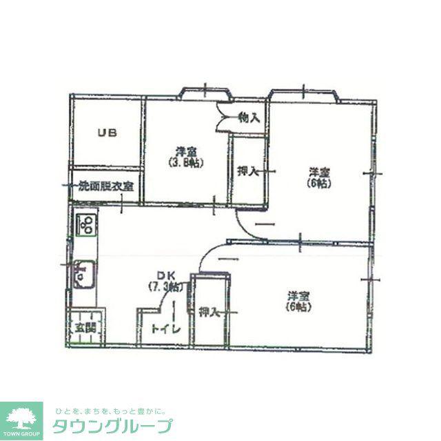 シャルムII(3DK/1階)の間取り写真