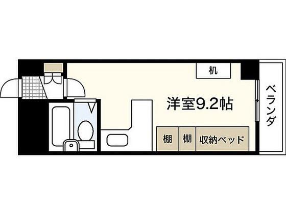 スカイシティ1番館(ワンルーム/2階)の間取り写真