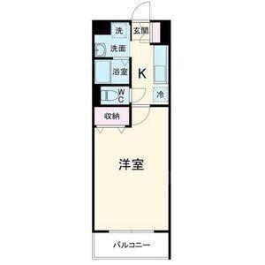 フィオレティーナ四日市(1K/4階)の間取り写真