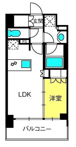 ドゥーエ大宮II(1LDK/9階)の間取り写真