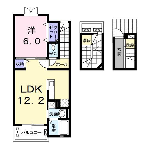 プレッソCL(1LDK/3階)の間取り写真