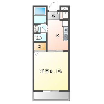 テラウエスト元町 ホームメイト吹田店管理物件(1K/5階)の間取り写真