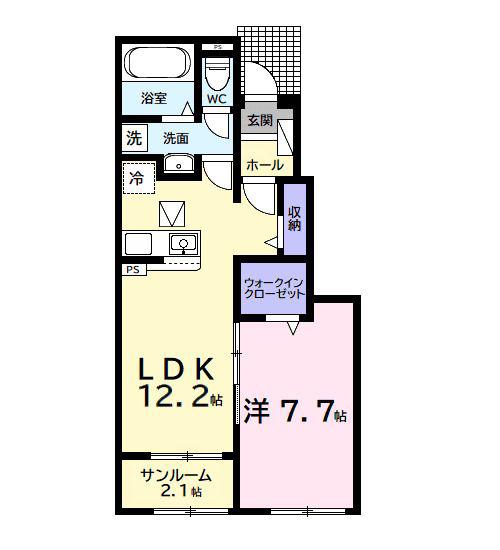 古市場アパート(1LDK/1階)の間取り写真