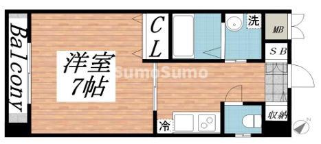 KHKコート板宿(1K/3階)の間取り写真