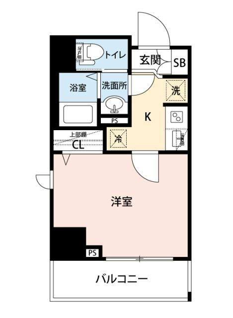 クレイシア西横浜(1K/6階)の間取り写真