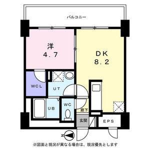 LEE北9条(1LDK/9階)の間取り写真