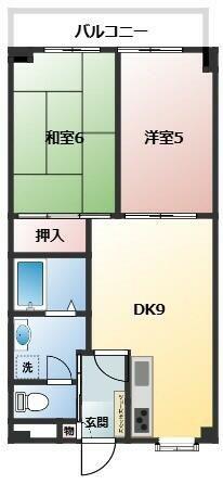 プライムK(2DK/3階)の間取り写真