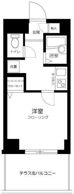 パークウェル下北沢(1K/1階)の間取り写真