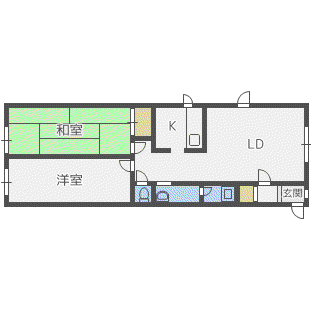 タウンハウス163(2LDK/1階)の間取り写真