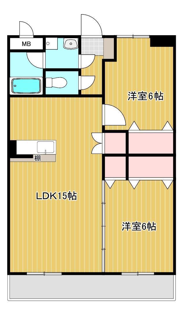 ルレーヴ(2LDK/1階)の間取り写真