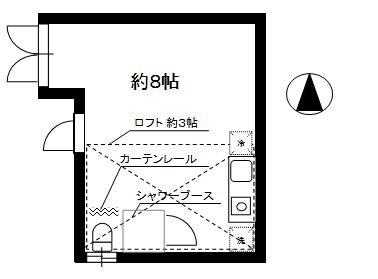 ヴィクトワール千住(ワンルーム/3階)の間取り写真