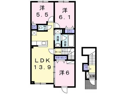 ステーション・ヒルズII(3LDK/2階)の間取り写真
