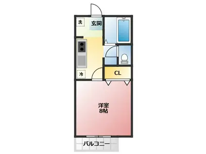 フラワーハイツIII(1K/1階)の間取り写真