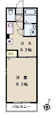 TYハウス(1DK/1階)の間取り写真