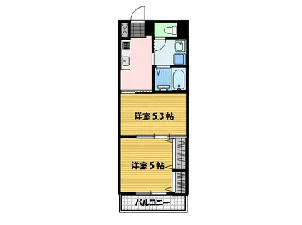 スカイコート西山(2K/10階)の間取り写真