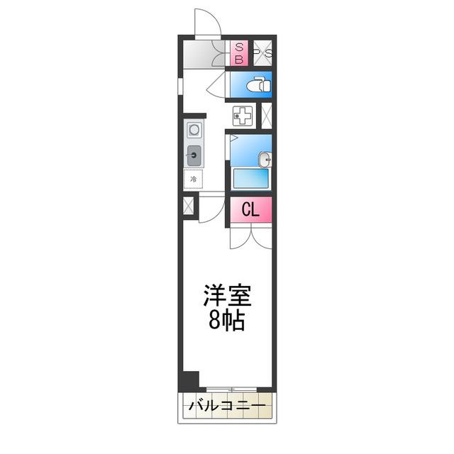 アーバン堺東(1K/5階)の間取り写真