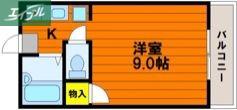 ウィステリア(1K/2階)の間取り写真