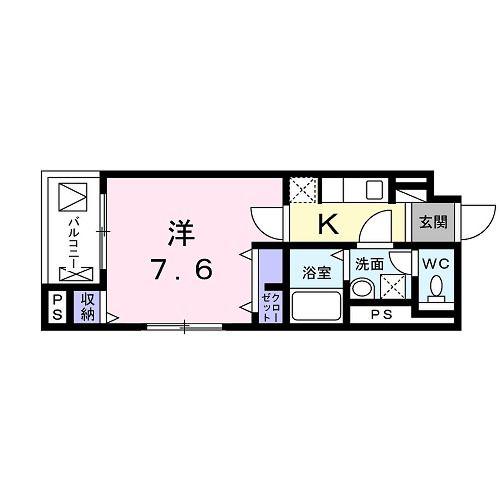 ルミエール長岡京(1K/3階)の間取り写真
