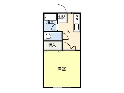 カナディアンパレス(1K/1階)の間取り写真