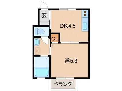 ロイヤルコート岡崎(1DK/1階)の間取り写真