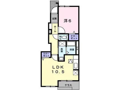 アンオウル(1LDK/1階)の間取り写真