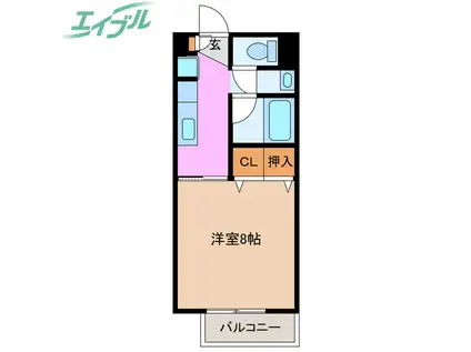 エクセルハイムA(1K/1階)の間取り写真