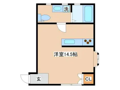 オーシャンコート(ワンルーム/1階)の間取り写真