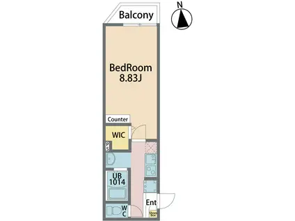 HIROS TOKOROZAWA イースト(1K/3階)の間取り写真