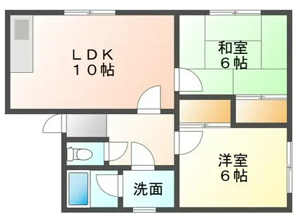 ナイスコーポ88(2LDK/2階)の間取り写真