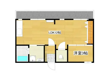 唐湊ハイツ(1LDK/2階)の間取り写真