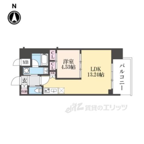 プレジオ永和ASIAN(1LDK/8階)の間取り写真