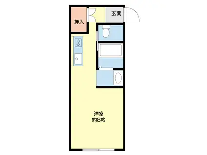 佃コーポI(ワンルーム/1階)の間取り写真