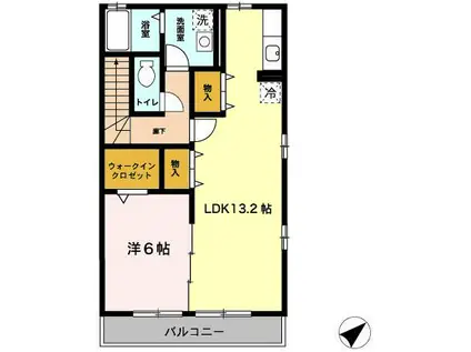 ソフィア野川(1LDK/2階)の間取り写真