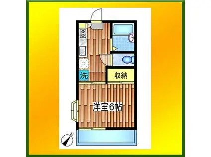 グリーンアークA棟(1K/2階)の間取り写真