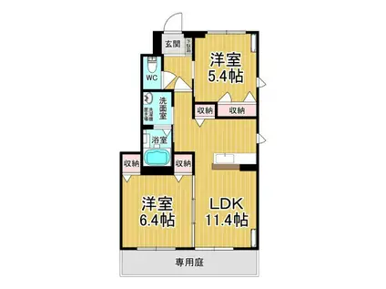 LE LIEN I(2LDK/1階)の間取り写真