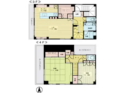 成子ビル(2LDK/3階)の間取り写真