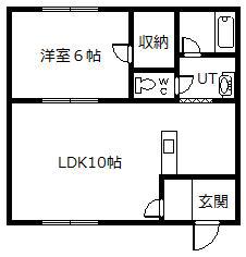 グランディールIII(1LDK/2階)の間取り写真