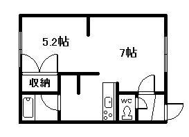 サクセス(1DK/1階)の間取り写真