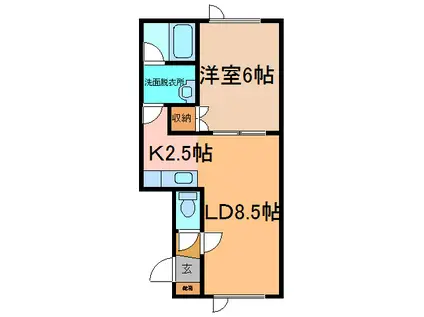 ハウスオブローズ3(1LDK/1階)の間取り写真