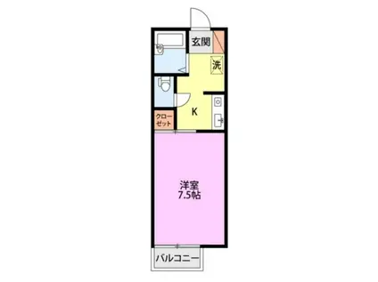 SAJAもえぎ野(1K/2階)の間取り写真