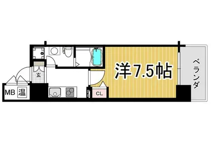 アドバンス神戸プラージュ(1K/5階)の間取り写真
