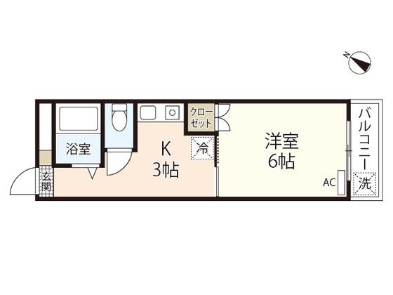 第1パークサイドマンション(1K/4階)の間取り写真