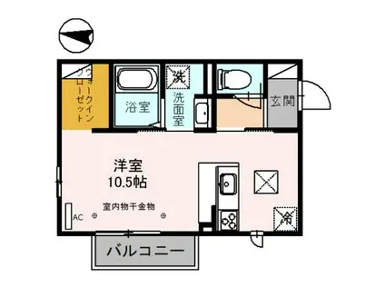 SUMIRE(ワンルーム/1階)の間取り写真