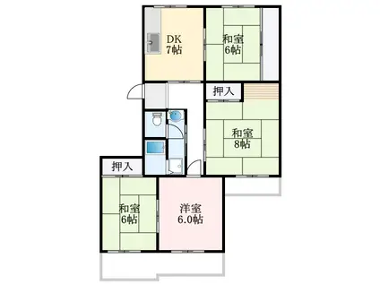 泉北赤坂台(4DK/2階)の間取り写真