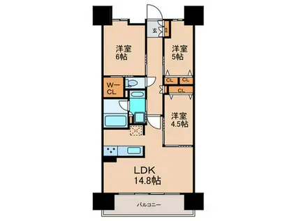 ハルモシティ(3LDK/2階)の間取り写真