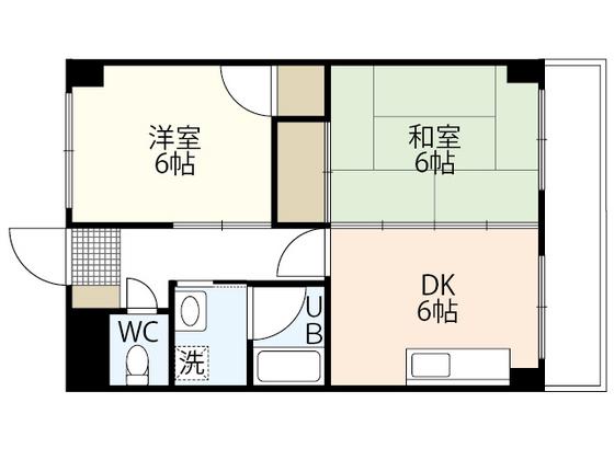 サンライフ大町(2DK/2階)の間取り写真