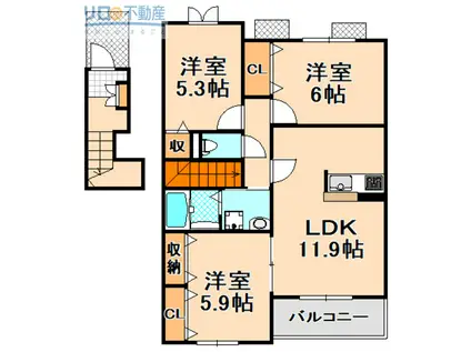 フェリーチェ(3LDK/2階)の間取り写真