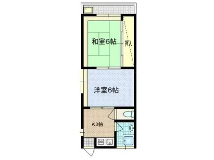 アリスハイツ(2K/2階)の間取り写真